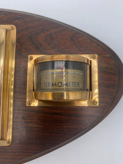 Art Deco Genia Barometer med Thermometer. Danmark. Start/midt 20. Årh