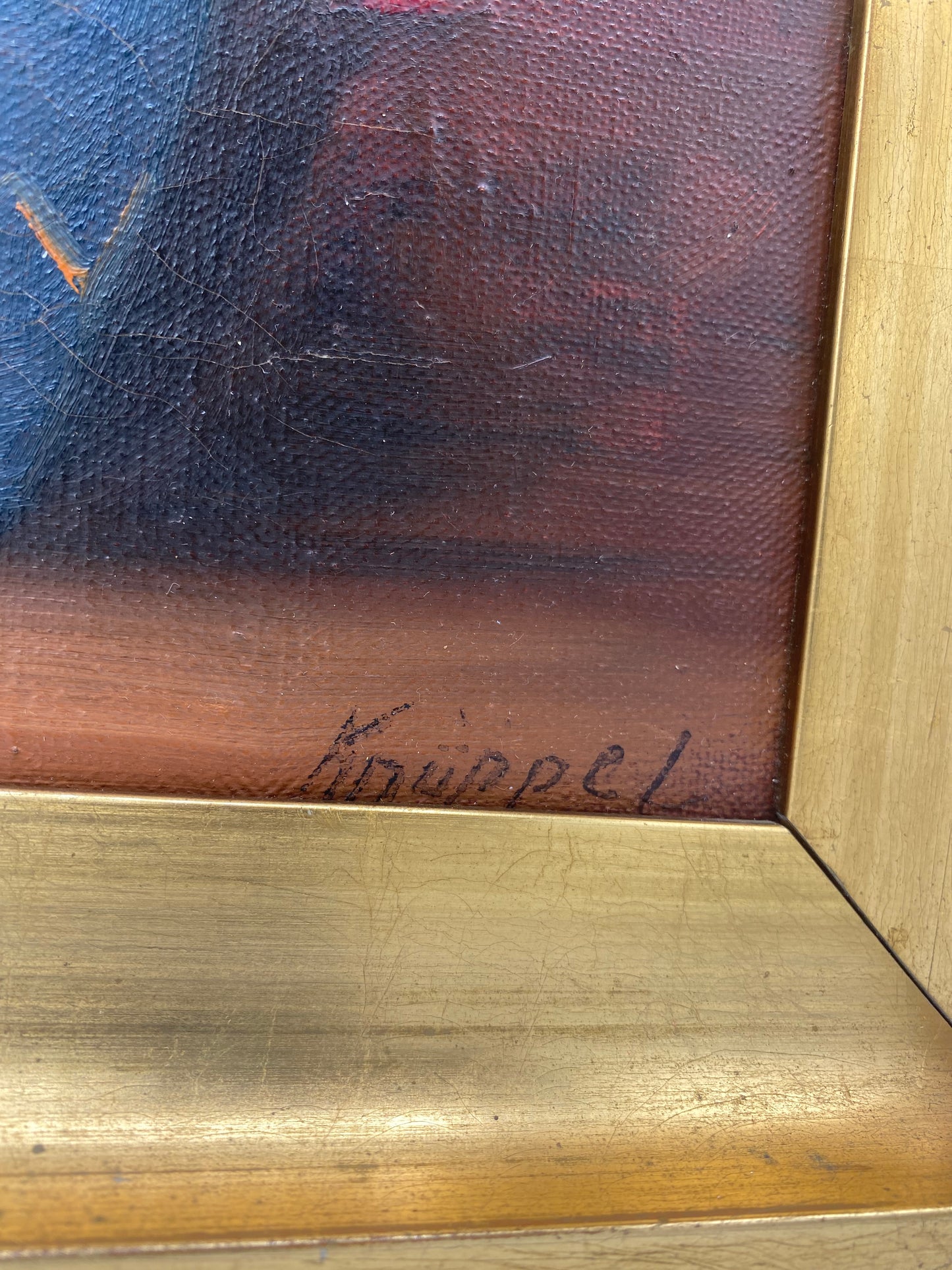 Edvin Knüppel. Blomsterstilleben, oliemaleri. Danmark. Fra midt 20. årh