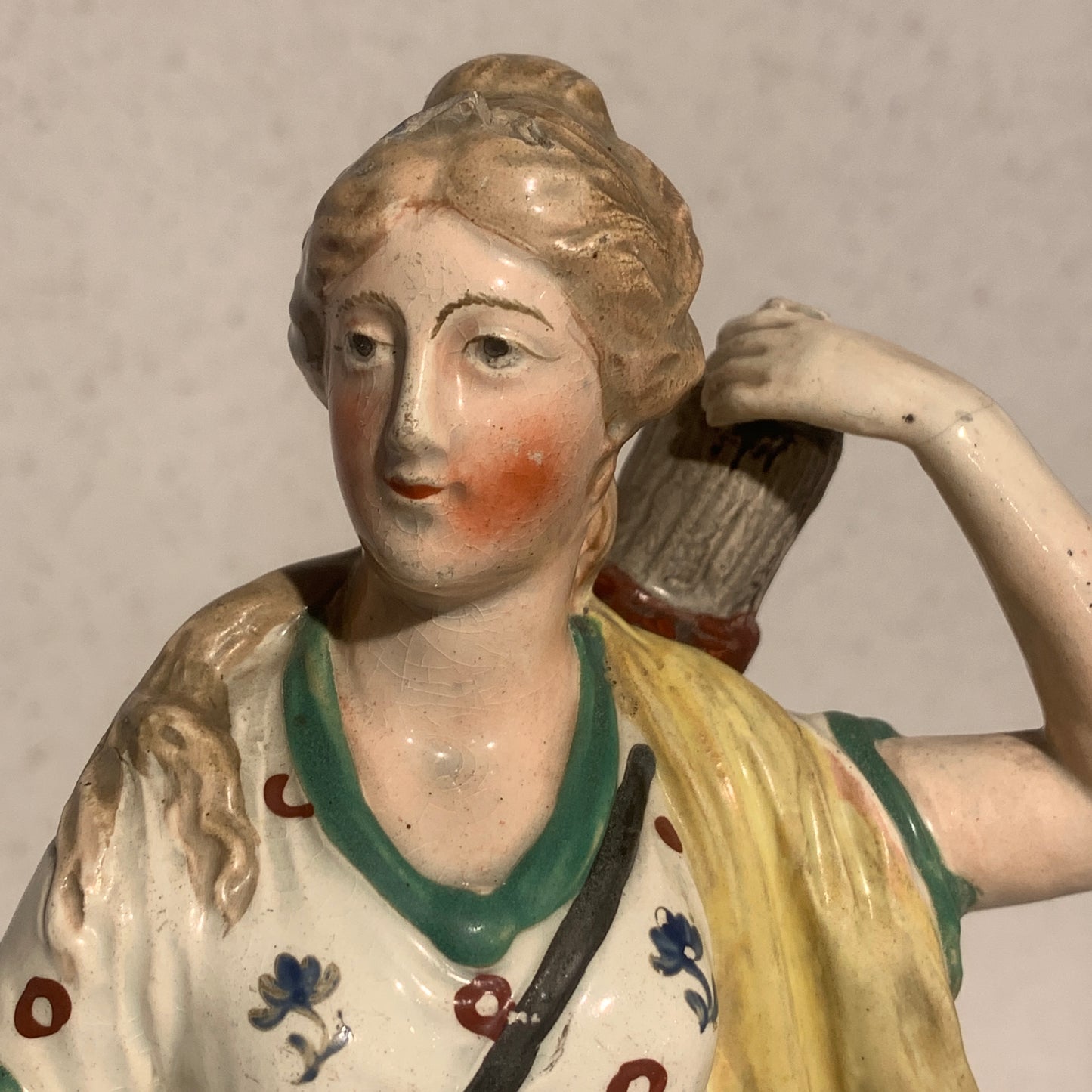 Antique Staffordshire Pearlware, Diana (Artemis), Goddess of the Hunt, from 1820.