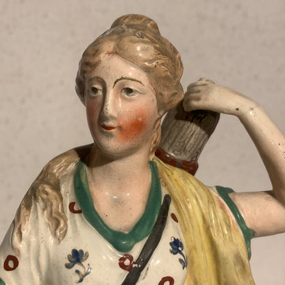 Antique Staffordshire Pearlware, Diana (Artemis), Goddess of the Hunt, from 1820.