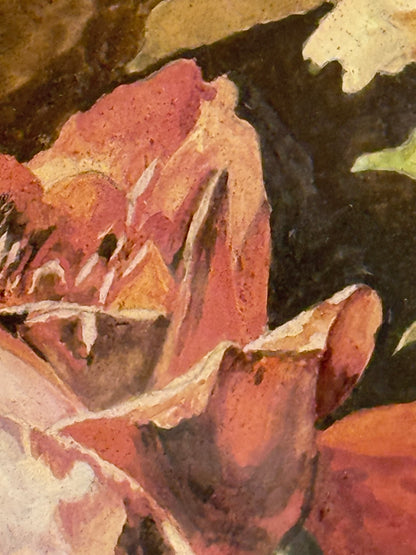 Emil Duelund. Gouache maleri af blomster stilleben. Fra 1950