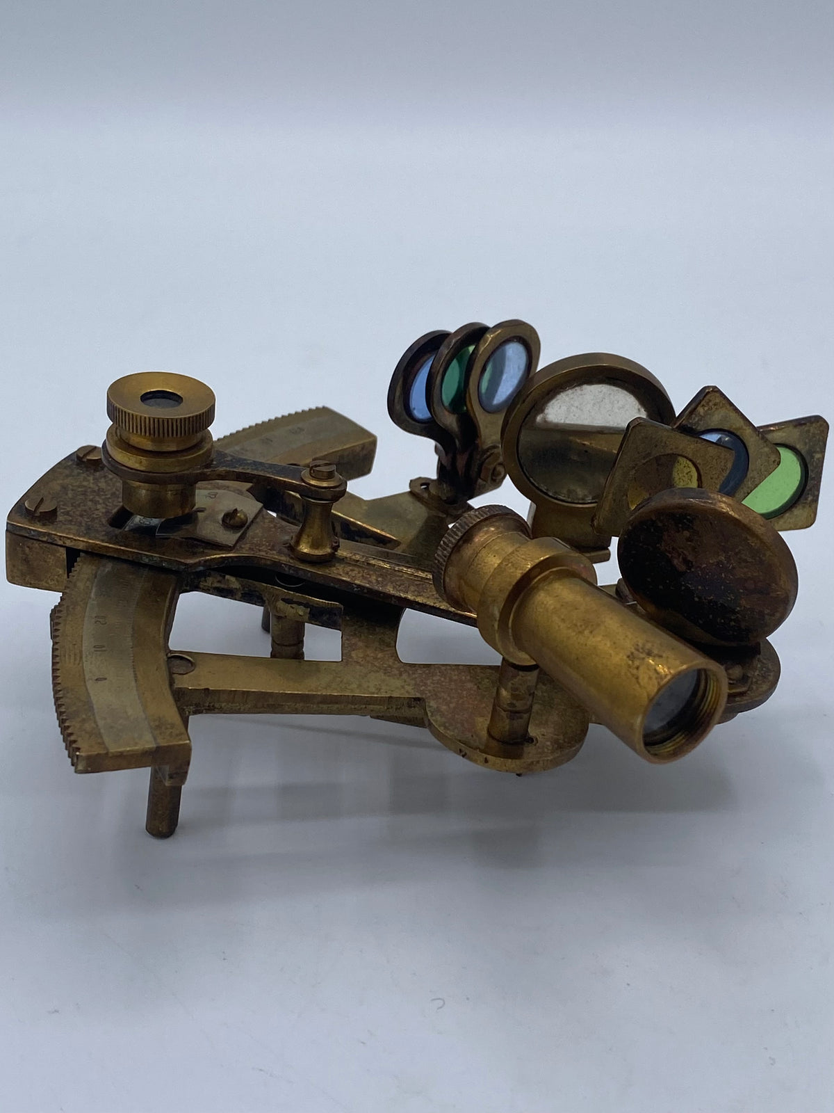 Maritimt sekstant-instrument i trækasse. Efter Troughton & Simms 1910. Indien. Sen 20. Årh