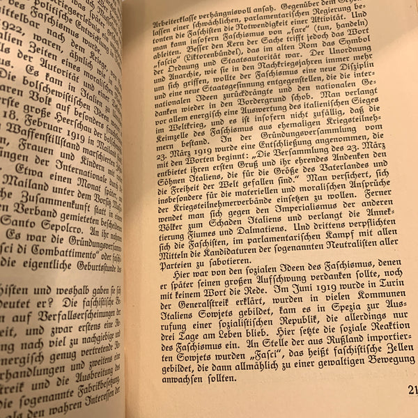 Mussolini von Kurt Kornicker, ældre tysk biografi hæfte, fra 1933.