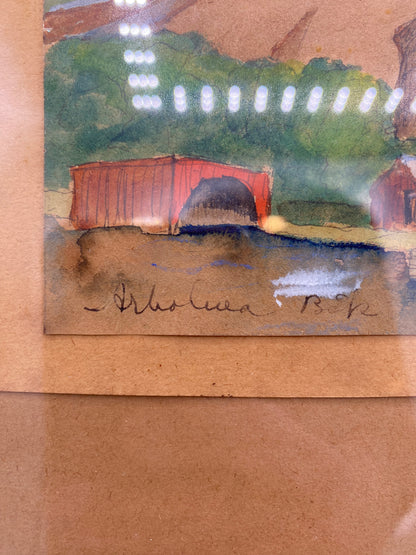 Akvarel maleri af Arholma Båk. Sverige. Fra 1949. Signeret