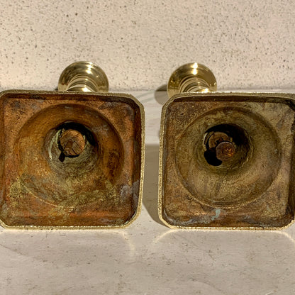 Antikke engelske messing lysestager, fra 1800 tallet.