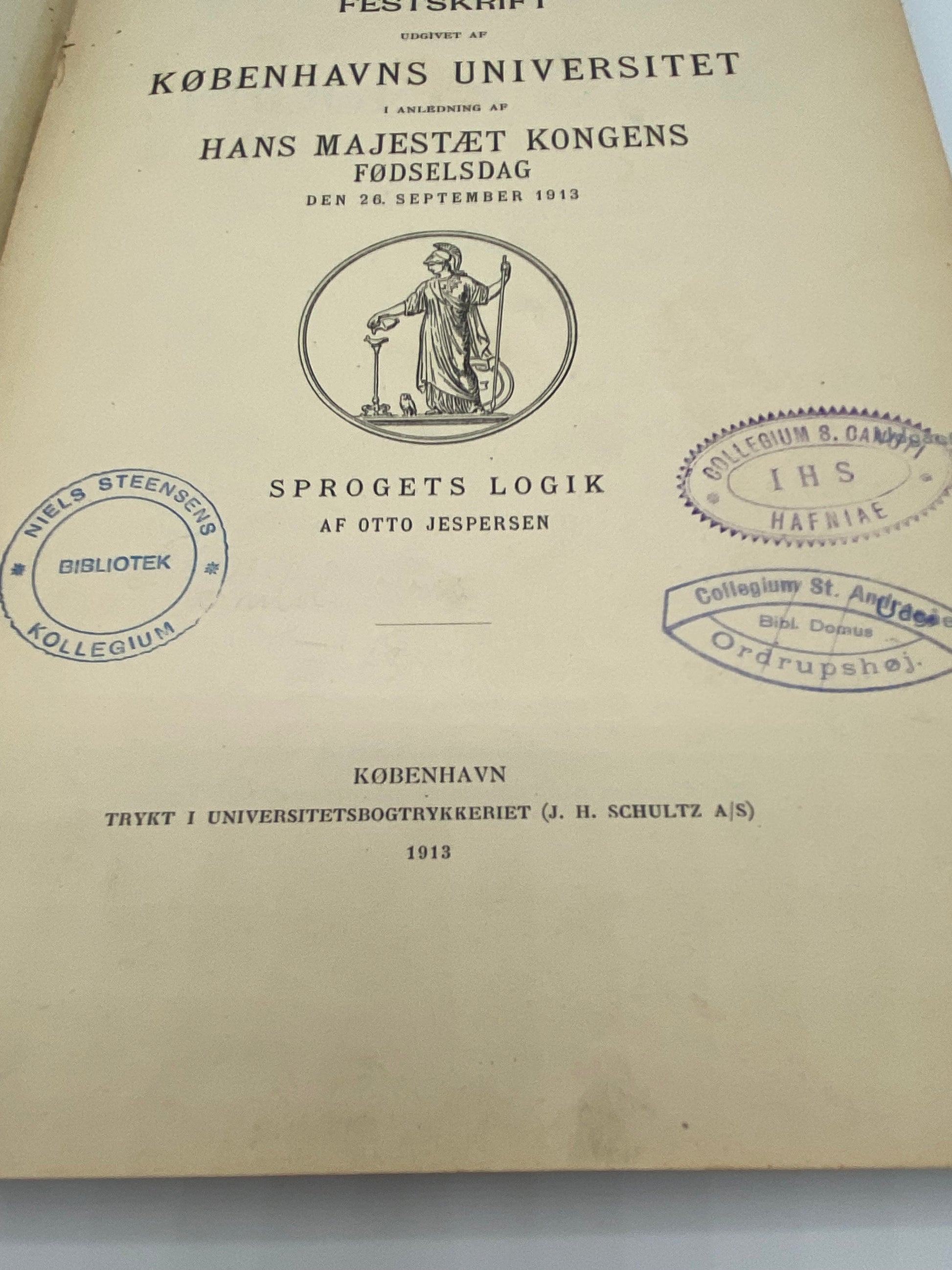 Otto Jespersen. Sprogets Logik. Antikvarisk dansk bog. 1.Udgave. 1.Oplag. Fra 1913