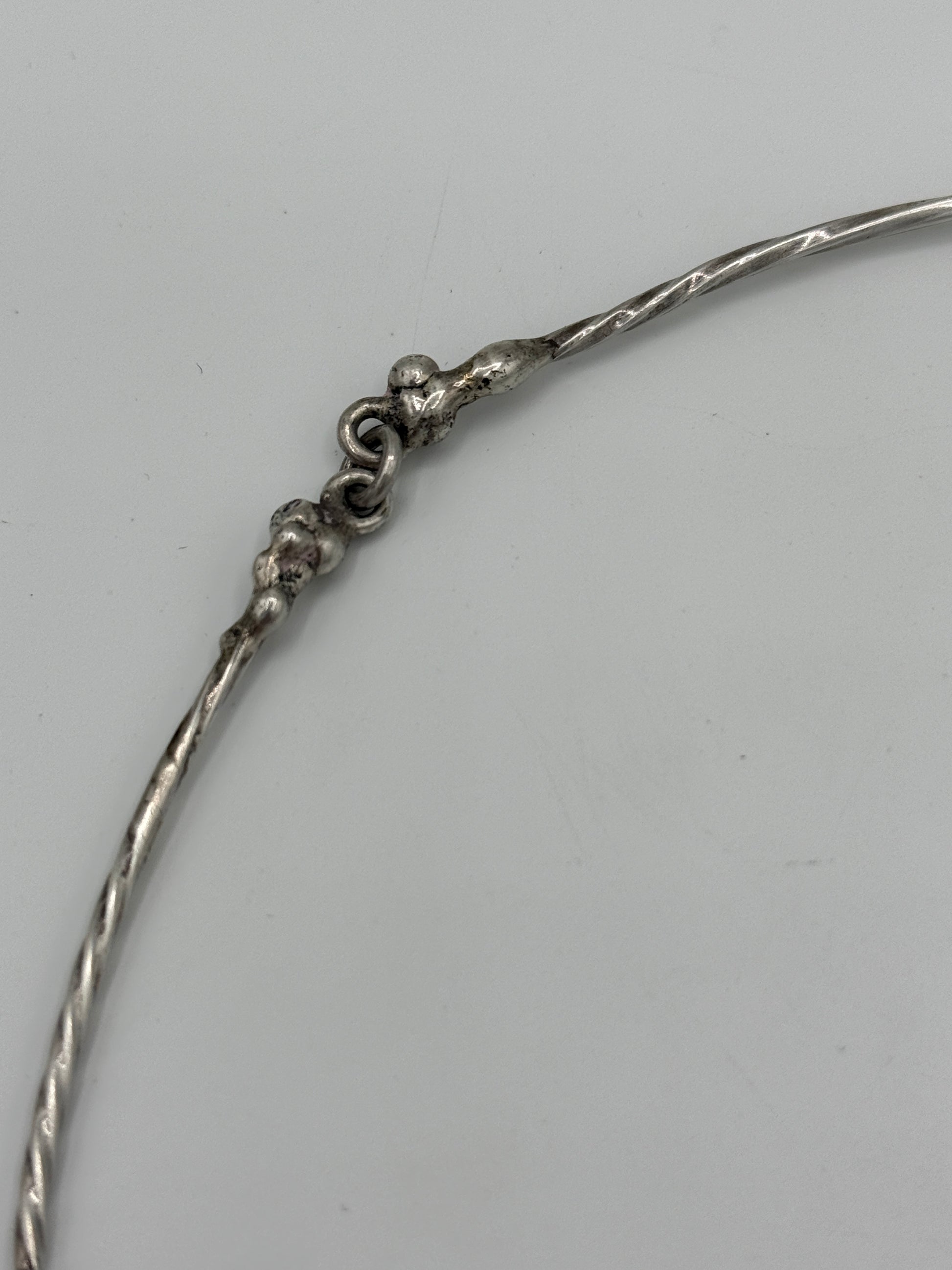 Vintage skønvirkestil Rav & Sterlingsølv hals collier. Gdansk, Polen. Fra 1980érne