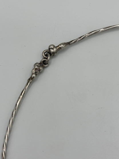 Vintage skønvirkestil Rav & Sterlingsølv hals collier. Gdansk, Polen. Fra 1980érne