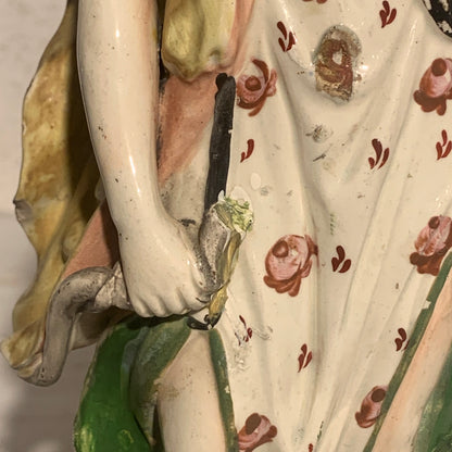 Antique Staffordshire Pearlware, Diana (Artemis), Goddess of the Hunt, from 1820.