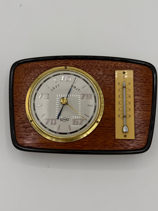 Vintage Sundo Barometer med thermometer. Tyskland, midt 20.Årh