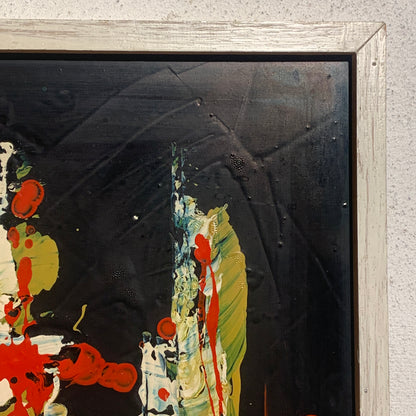 Ældre Abstrakt oliemaleri, signeret STRØ-70.