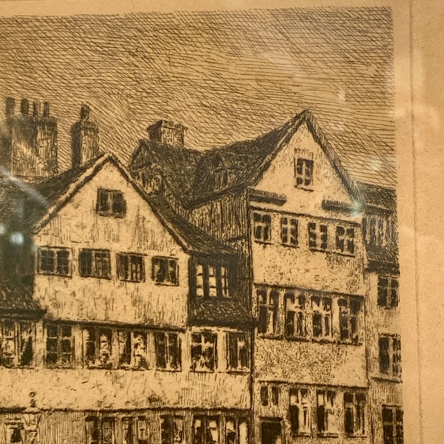 Hans Peter Storm (f.1878 til 1941.)Radering af gadeparti i København.