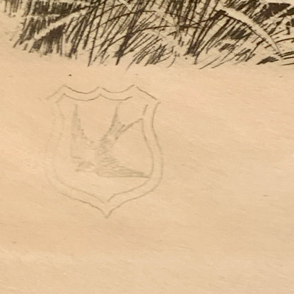 Peder Mørk Mønsted (f.1859-1941.) Radering af skovparti, fra 1902.