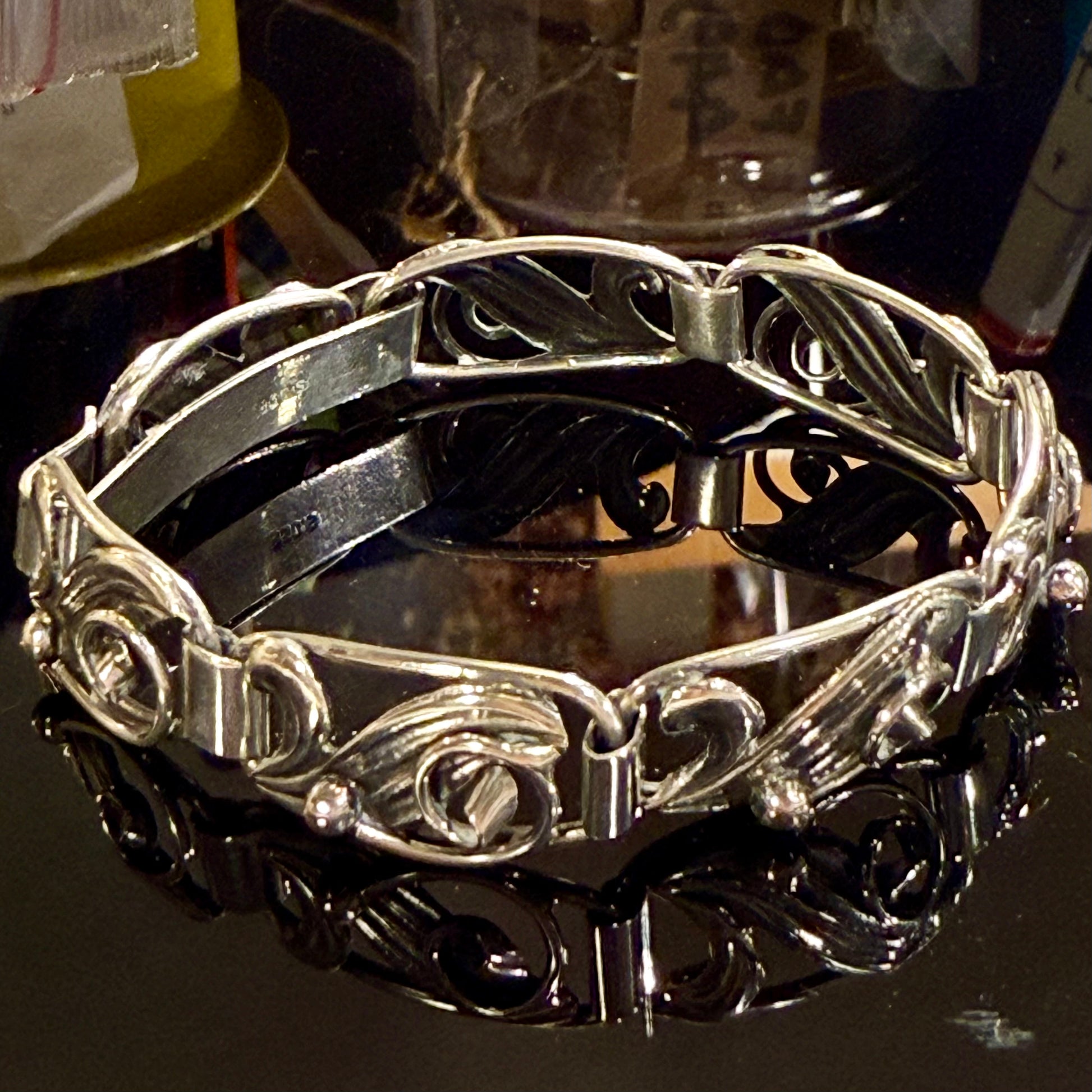 Antik dansk skønvirke sølv armbånd, fra start 1900 tallet