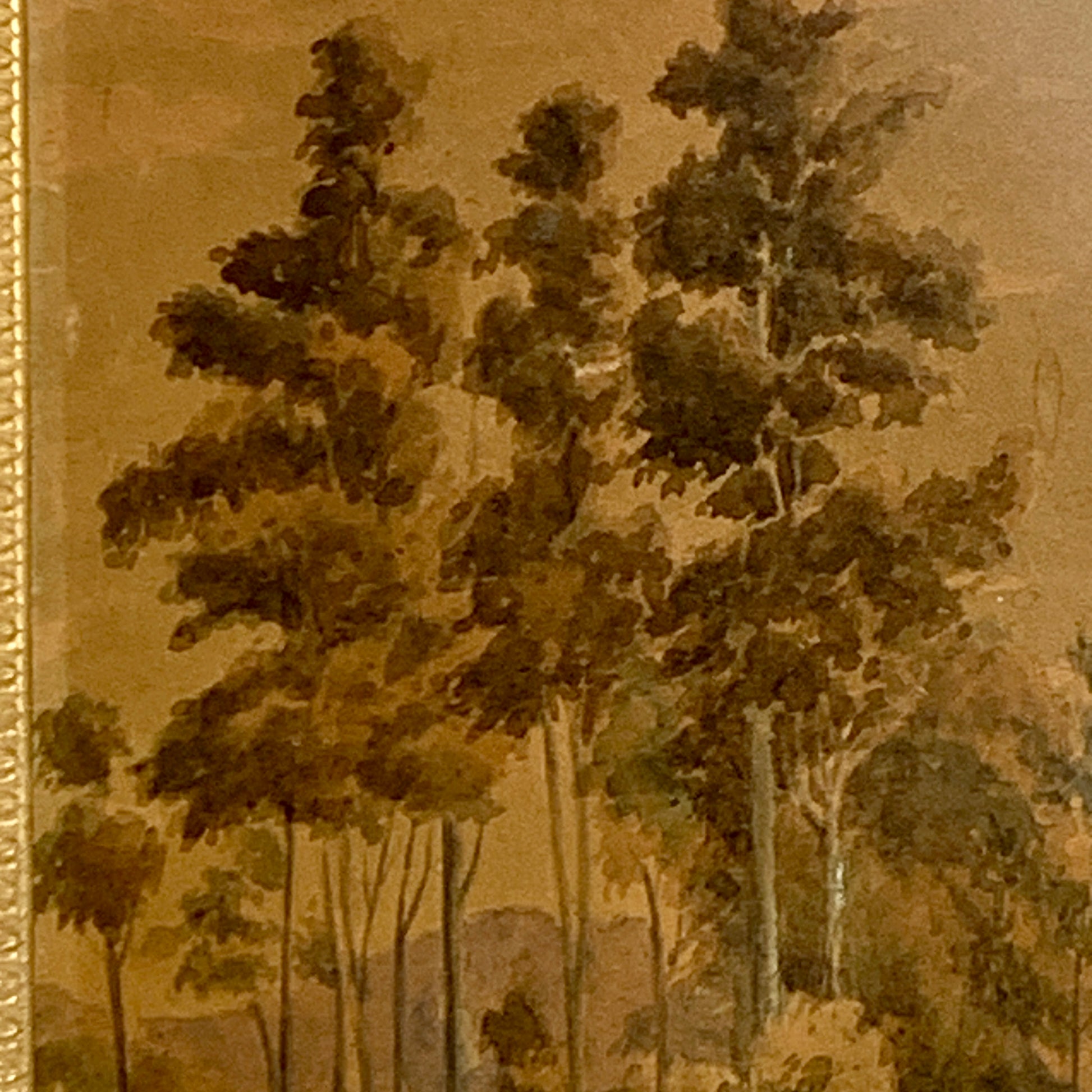 Antik akvarel maleri, USA, fra 1800 tallet