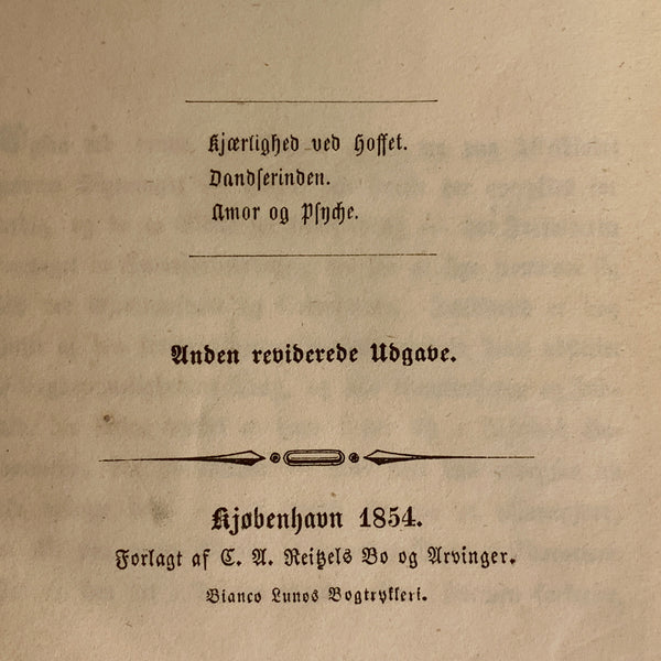 Frederik Paludan Müller. Ungdomspublikationer. Antikvarisk bog. 2.Udgave. Fra 1854.