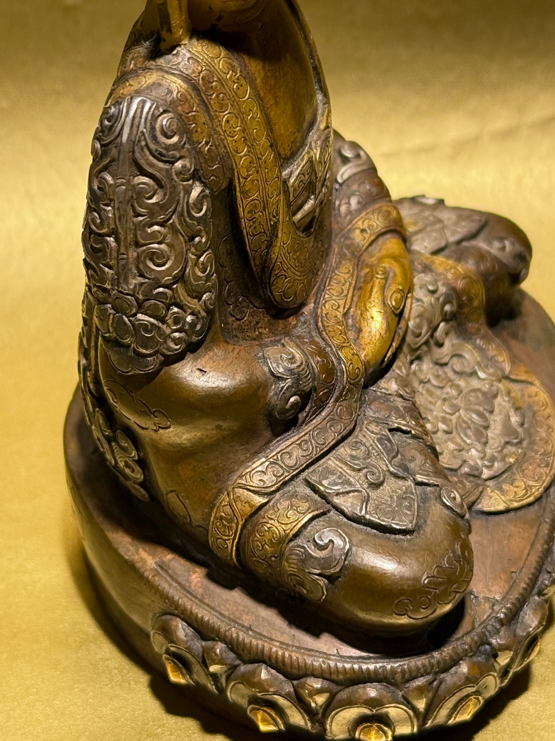 Forgyldt Amitabha Buddha i kobber og sterling sølv, fra 1900 tallet