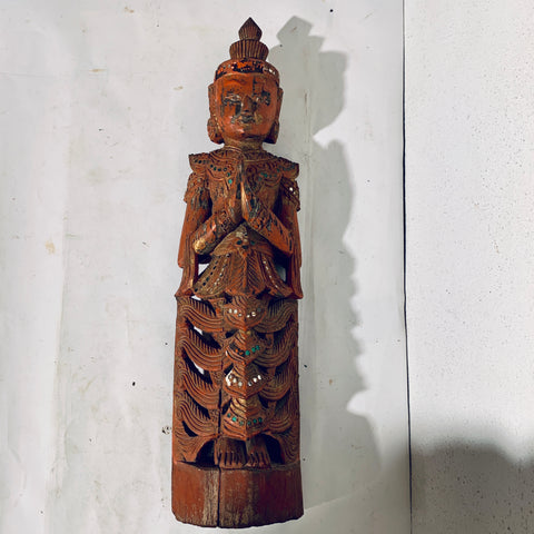 Antik Burmesisk “Devi” figur, fra 1800 tallet.