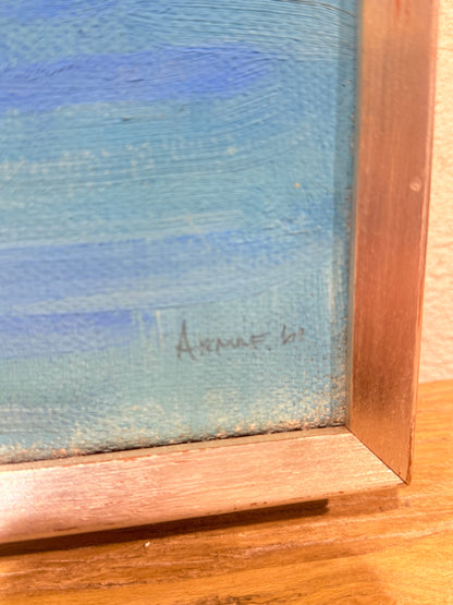 Arnulf 61. Kubistisk oliemaleri af Middelhavs havneby, fra 1961.