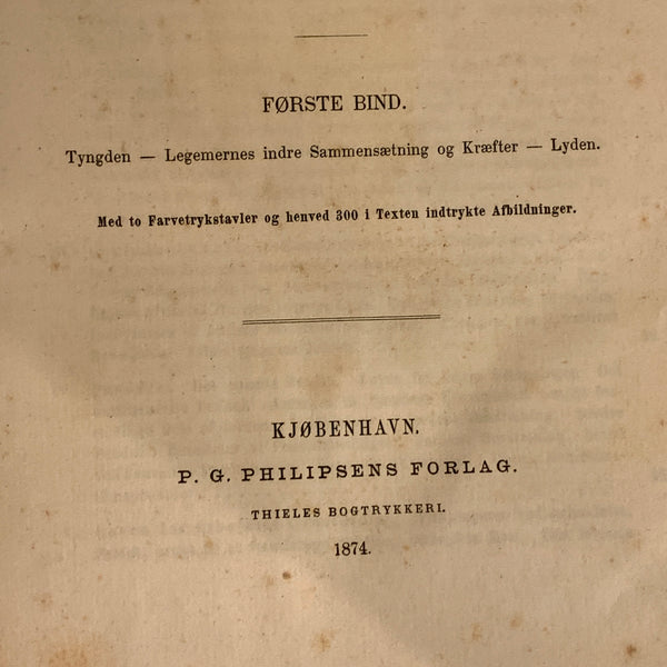 Adam Poulsen. Naturkræfterne. Antikvarisk bog. 1.Udgave. 1.Oplag. Fra 1874.