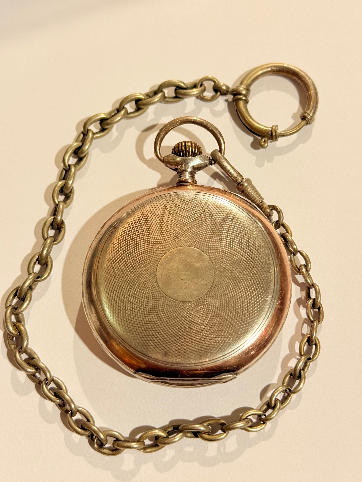 Antik stort Sealand manuelt lommeur med kæde. Start 1900tallet