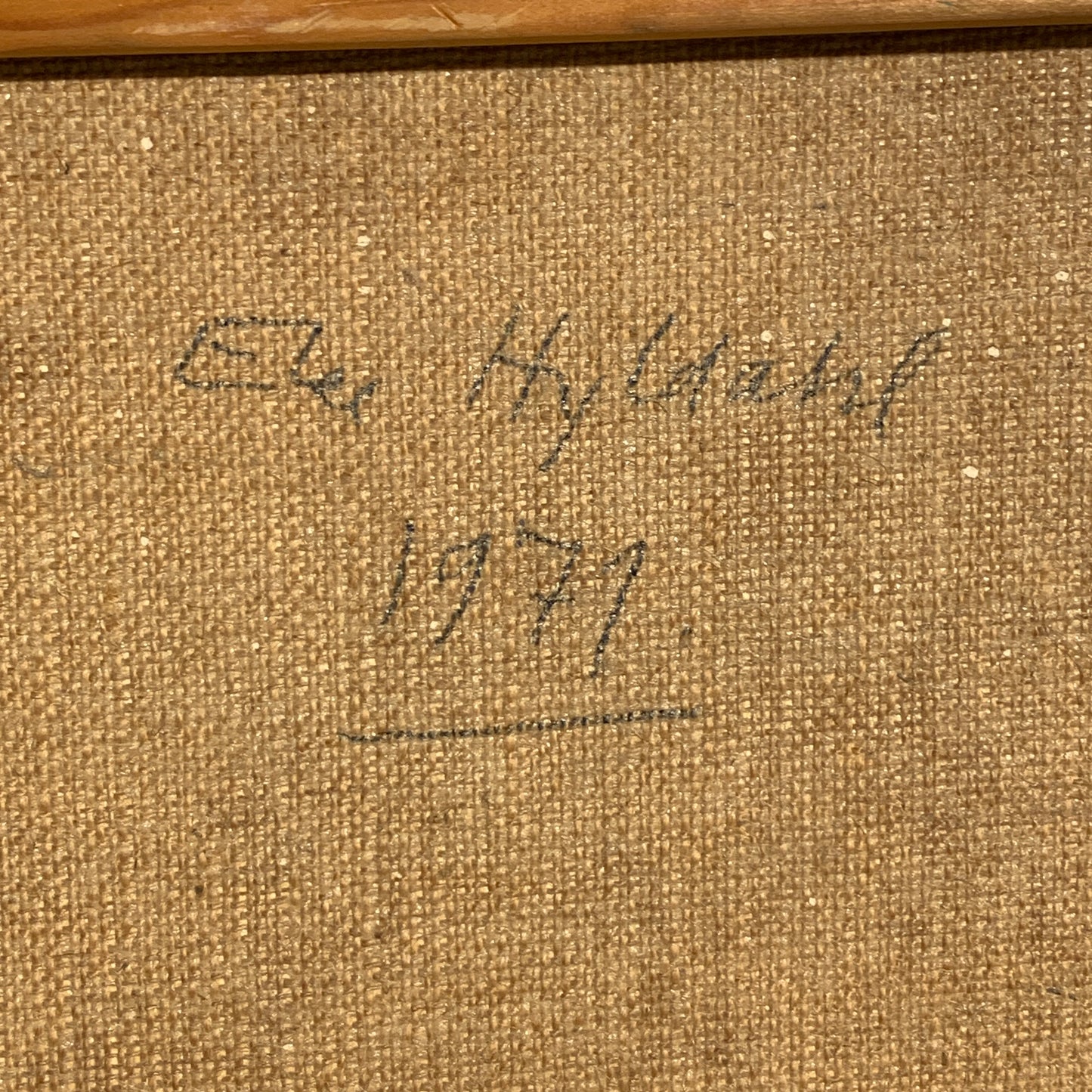 Else Hyldahl (f.193)Abstrakt oliemaleri på lærred, fra 1971.