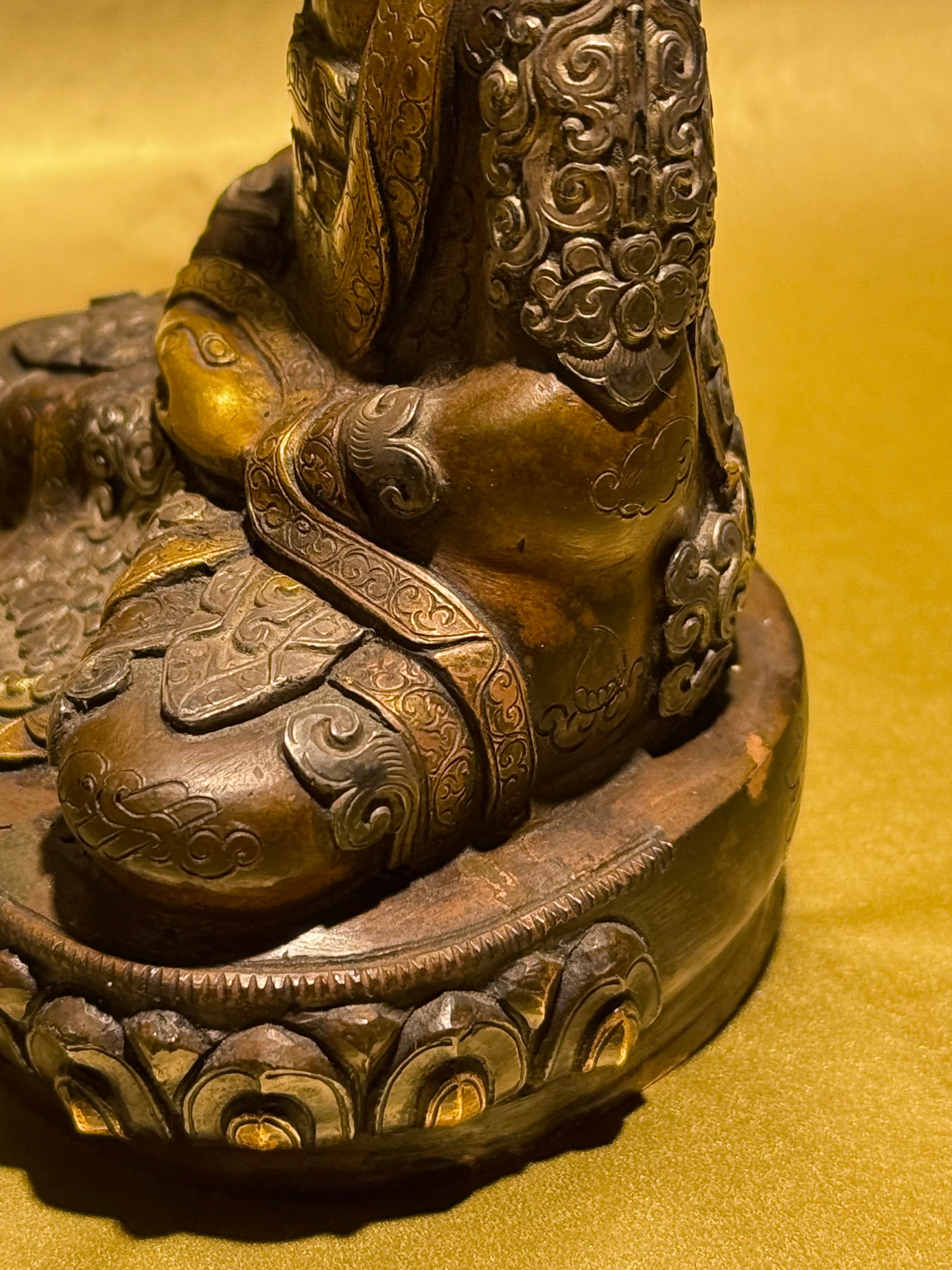 Forgyldt Amitabha Buddha i kobber og sterling sølv, fra 1900 tallet