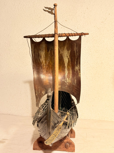 Edward Aagaard, ældre bronze Viking Drageskib, fra midt 1900 tallet.