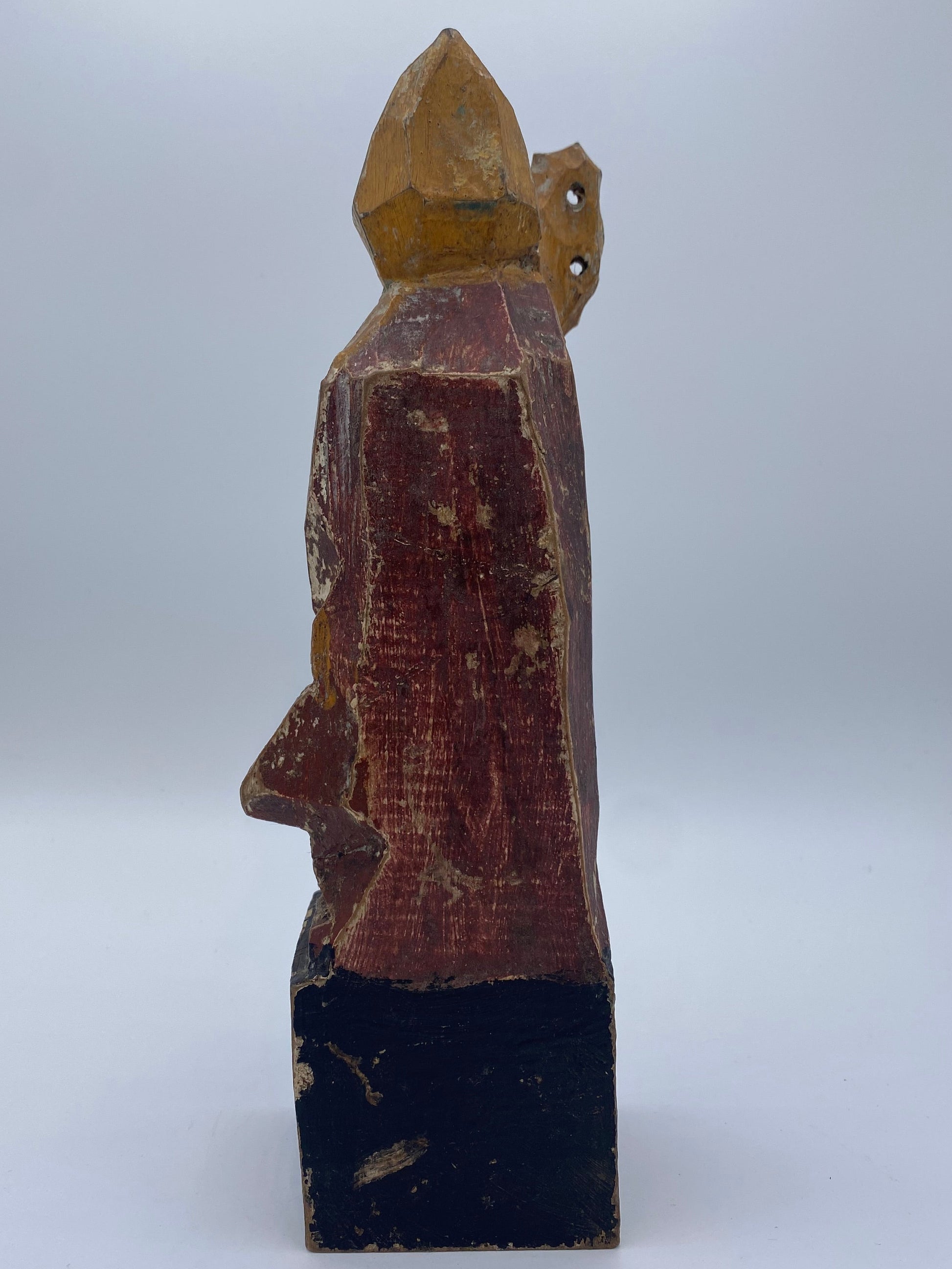 Fransk bispehelgen i træ - sculpture populaire religieuse. Fra slut 18.Årh. Start 19. Årh