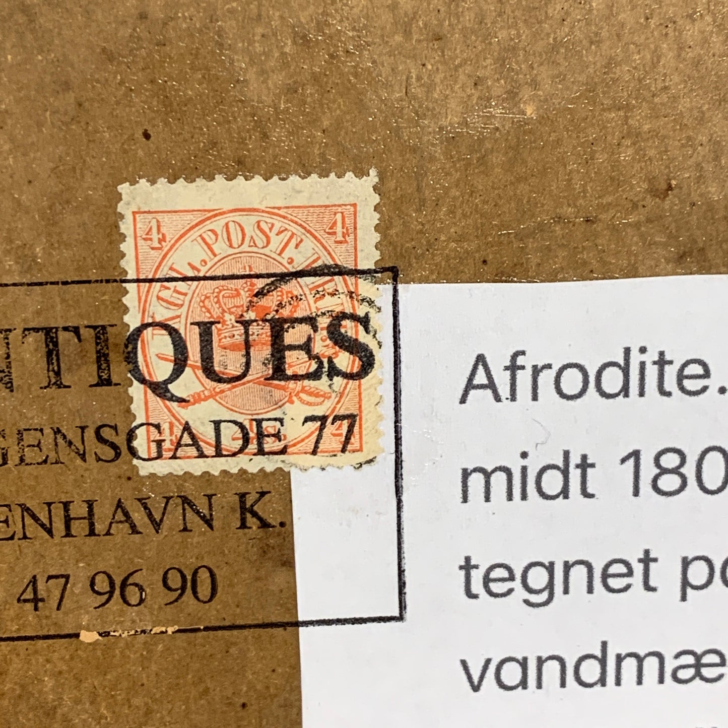 Afrodite. Antik blyants tegning fra start/midt 1800 tallet.