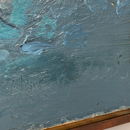 Else Hyldahl (f.193)Abstrakt oliemaleri på lærred, fra 1971.