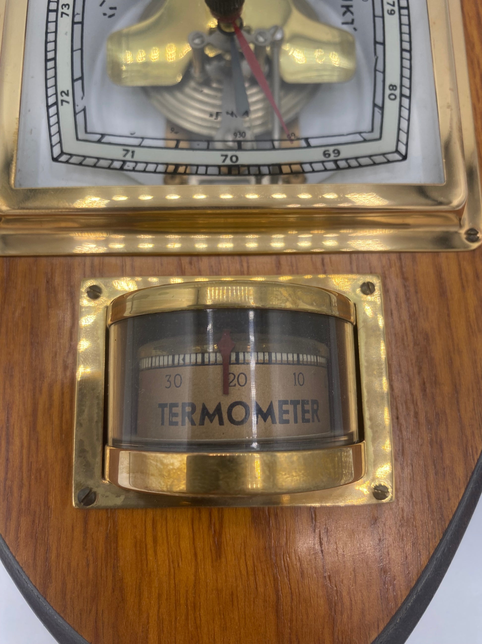 Art Deco Genia Barometer med Thermometer. Danmark. Start/midt 20. Årh