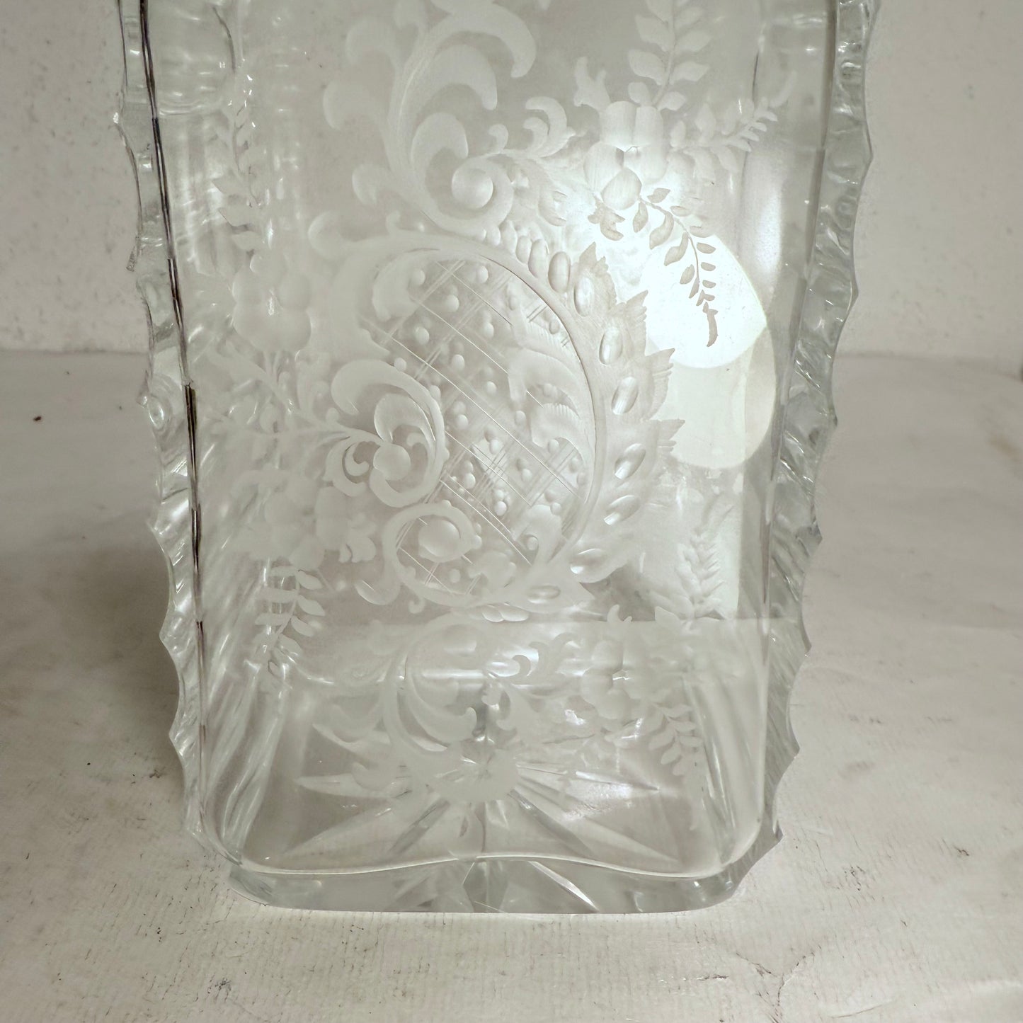 Ældre whiskey karaffel i sølv & krystalglas, fra start 1900tallet.