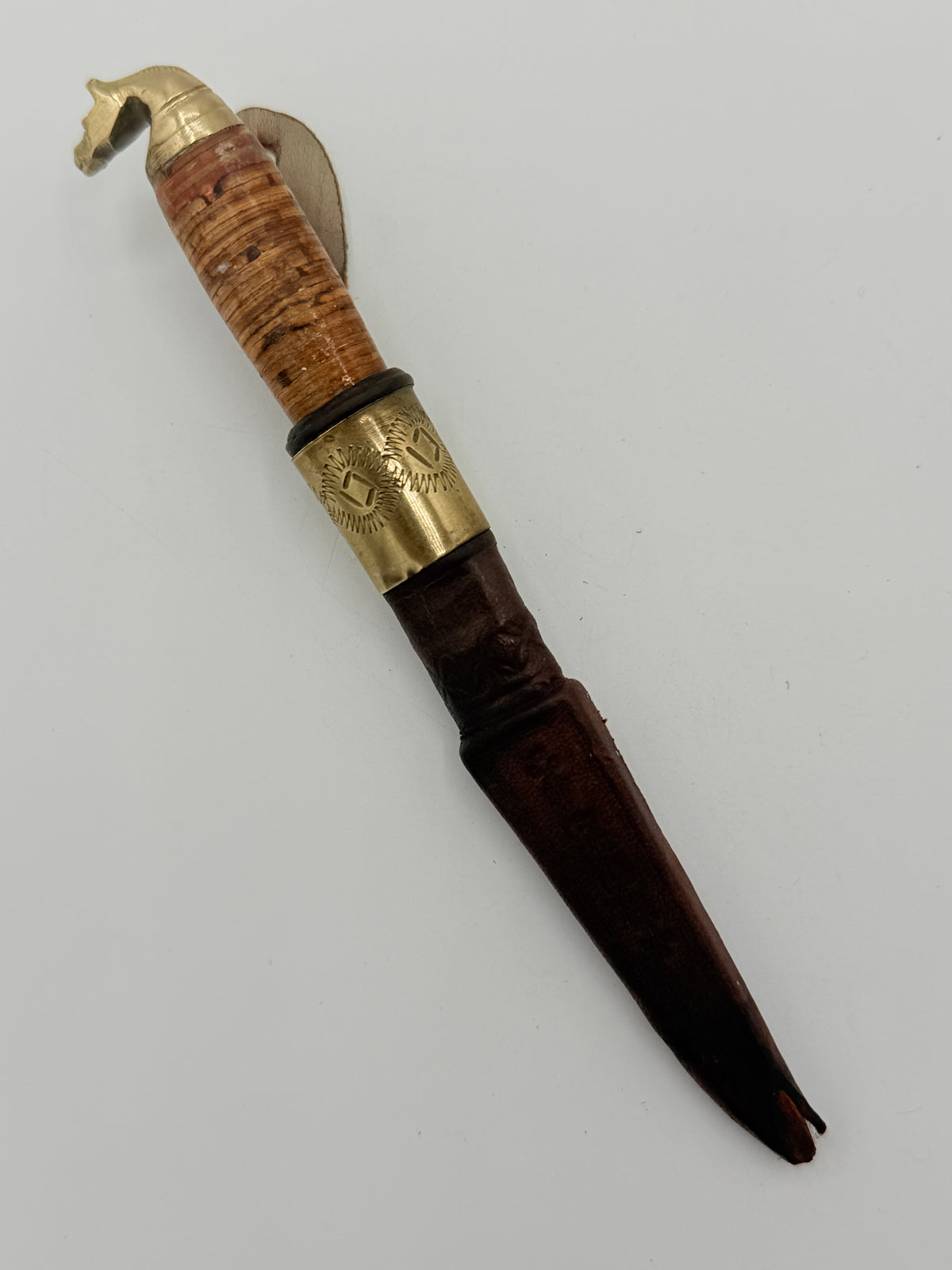 Miniature Hevospuukko kniv med skede. Finland. Midt 20. Årh