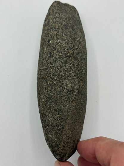 Dansk Stenalder. Trindøkse i bjergart, Kongemose/Ertebølle kultur 6000-4000 F.Kr