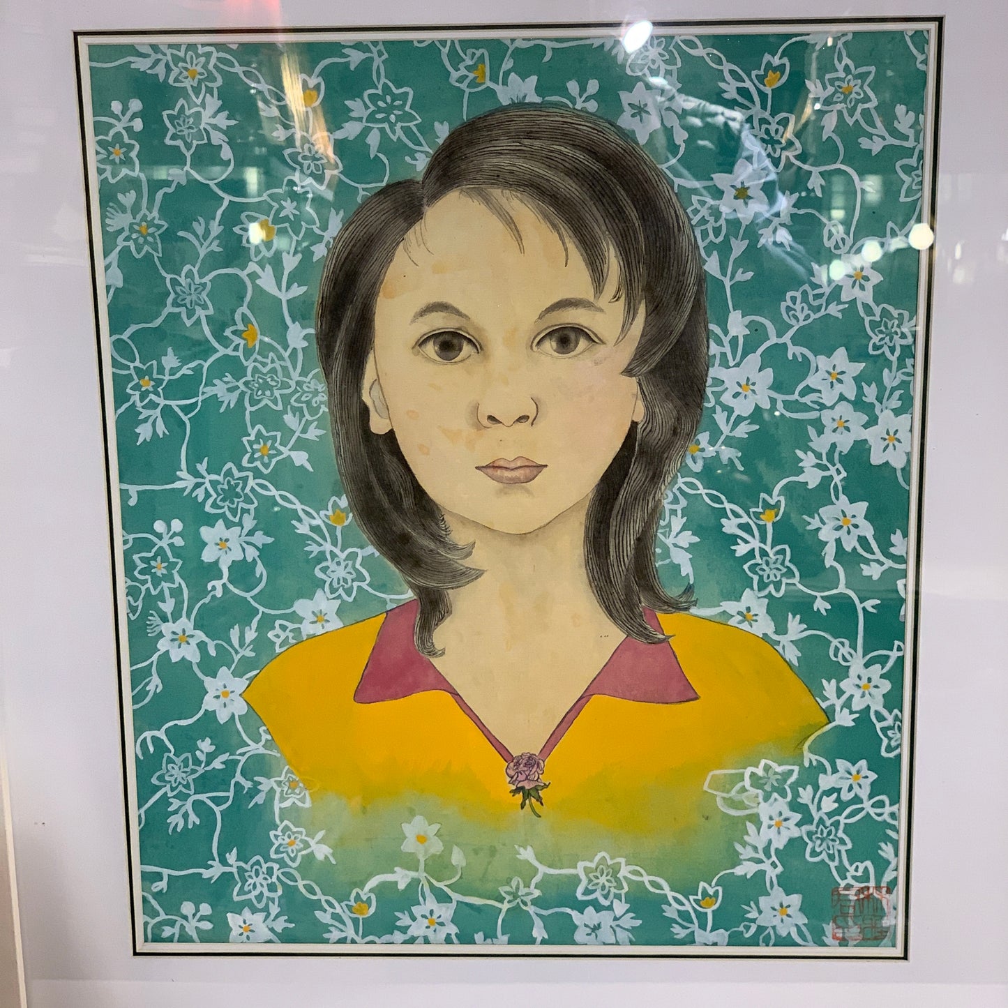 Traditional Chinese gouache painting, signed.