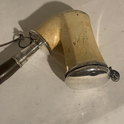 Antik sølvmonteret merskums langpibe, fra 1800 tallet