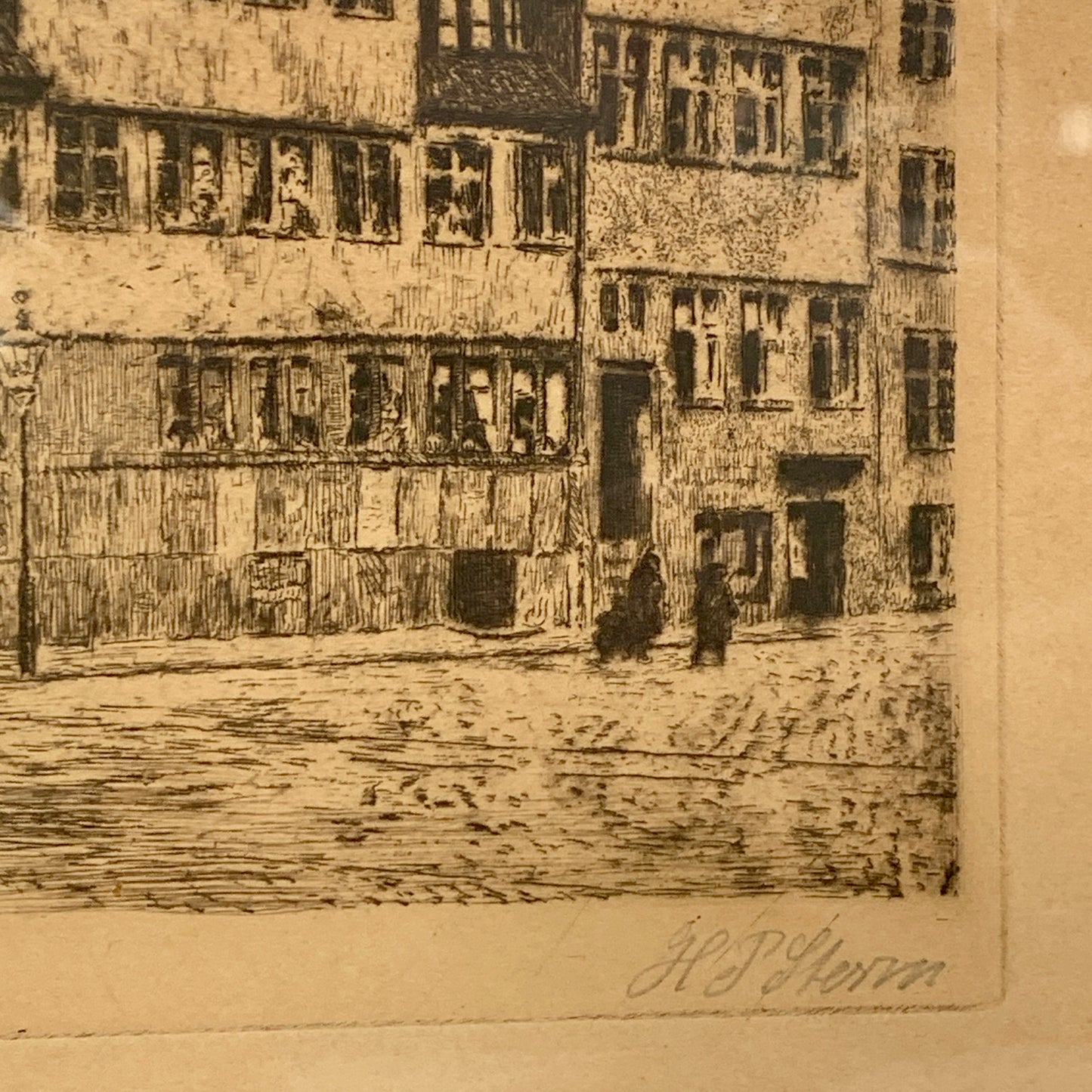 Hans Peter Storm (f.1878 til 1941.)Radering af gadeparti i København.