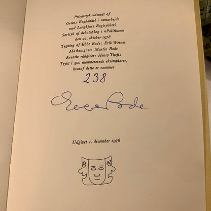 Ebbe Rode, Det kgl. Teaters nye klæder, signeret , fra 1978. 1.Udg. 1.Oplag.