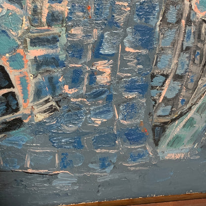 Else Hyldahl (f.193)Abstrakt oliemaleri på lærred, fra 1971.