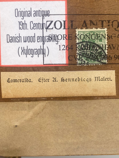 Esmeralda. Antik dansk træsnitsgravering. Fra 1895