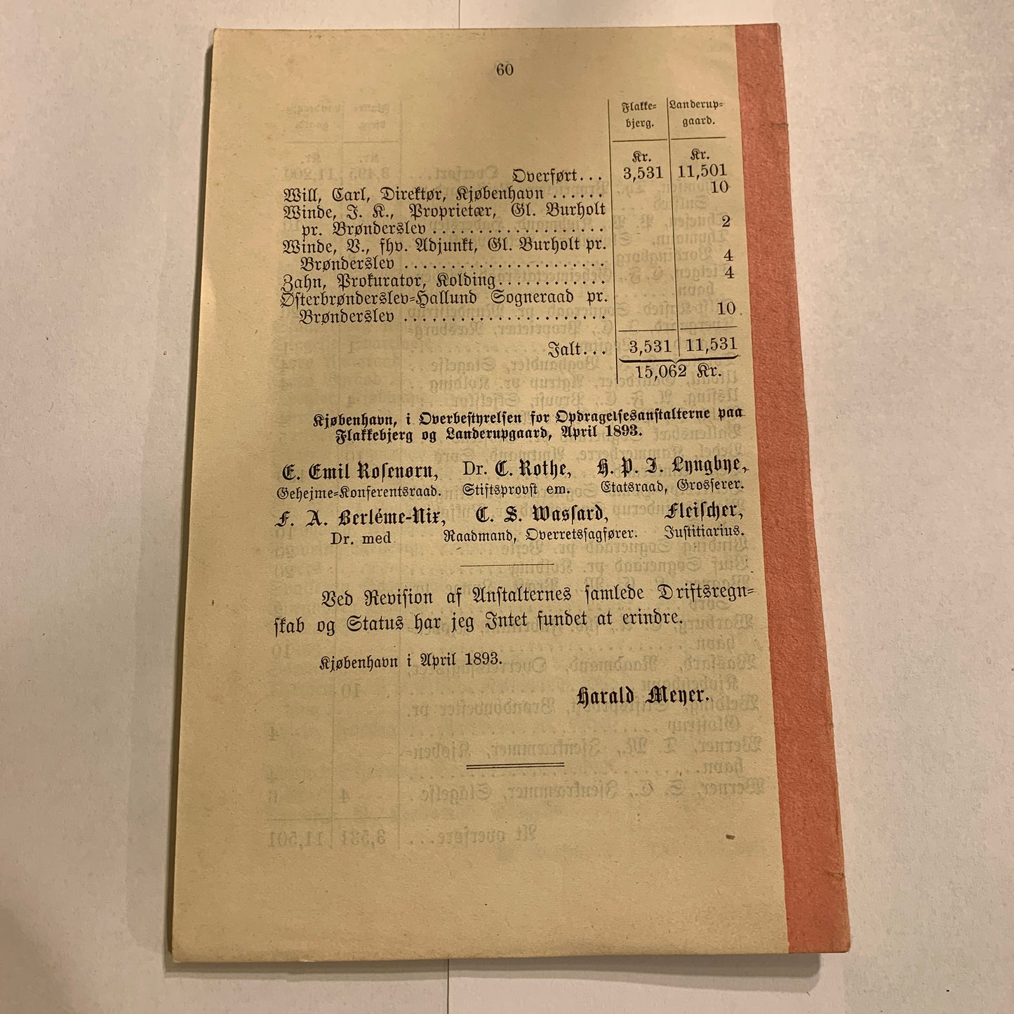 Report booklet on correctional institutions for 1892.