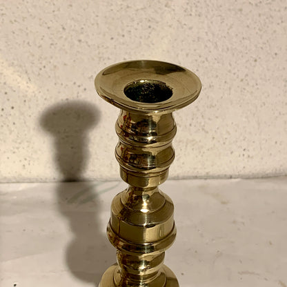 Antikke engelske messing lysestager, fra 1800 tallet.