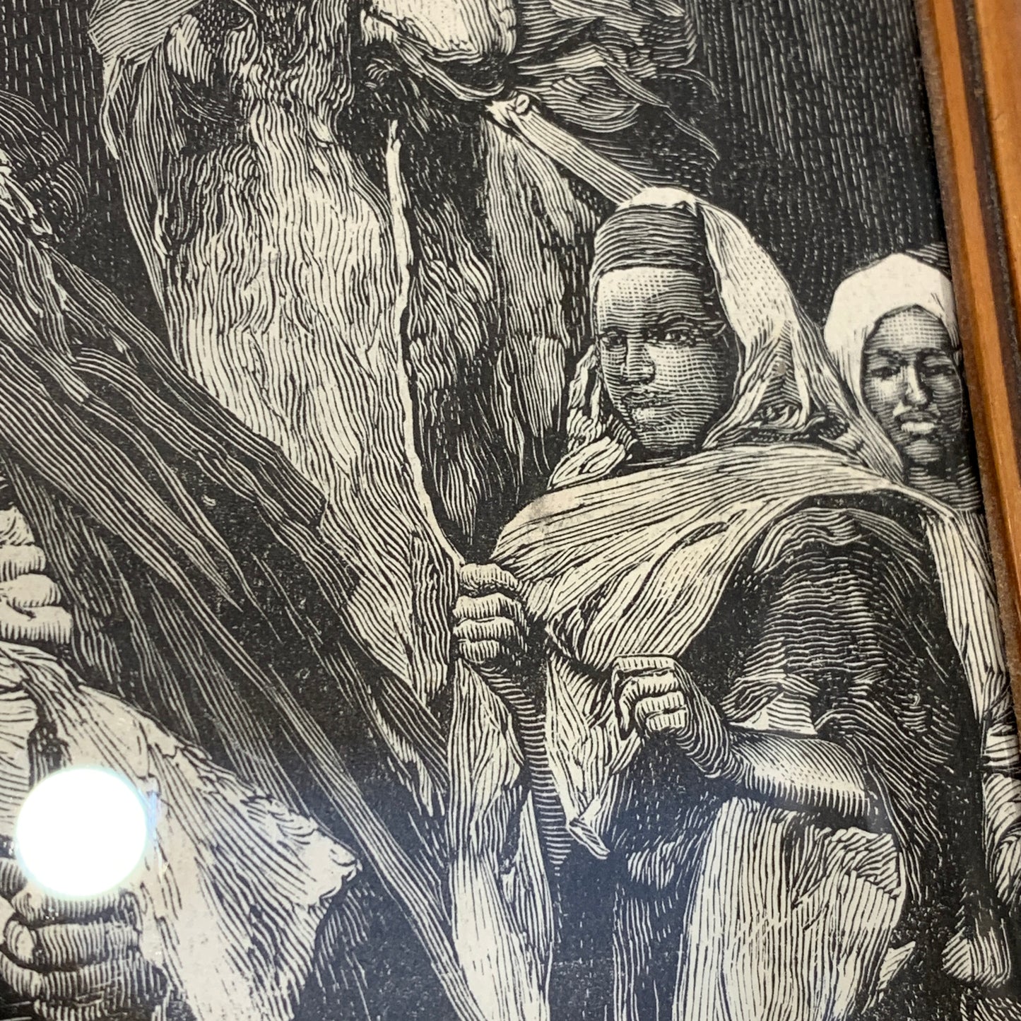 Antique Danish woodcut. Bazaar in Cairo. From 1881.