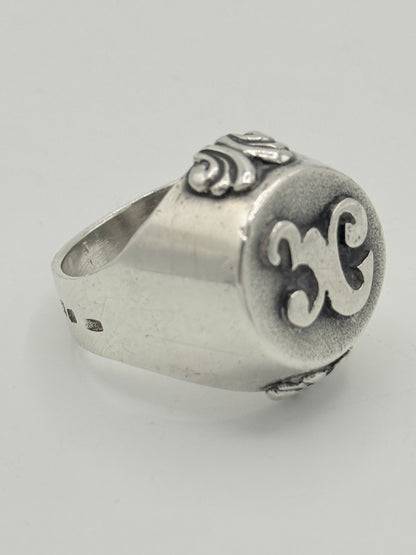Vintage sterling sølv signet herre ring. Fra midt 1900 tallet
