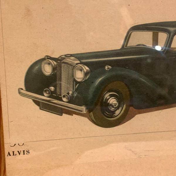 Alvis. Originalt indrammet bil udklip, fra midt 1900 tallet.