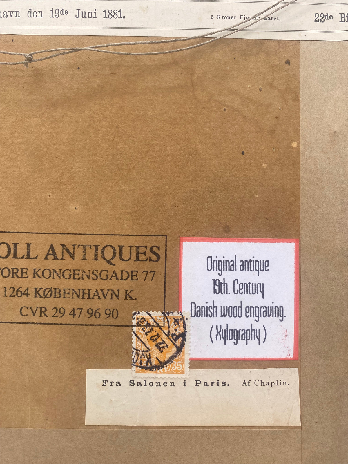 Fra Salonen i Paris. Antik dansk træsnitsgravering. Fra 1881