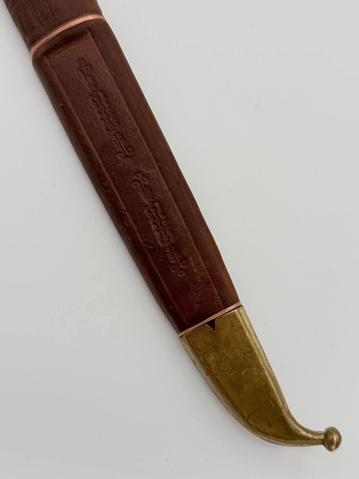 Vintage Lisakki Järvenpää Oy Hevospuukko kniv med skede. Finland. Midt 20. Årh