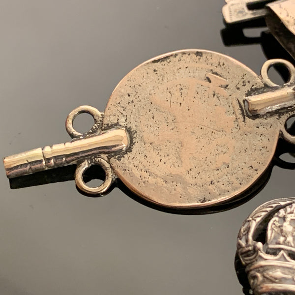 Antik 1700 tals, Niels Peter Lindberg (1761-1813.) sølv urkæde med vedhæng.