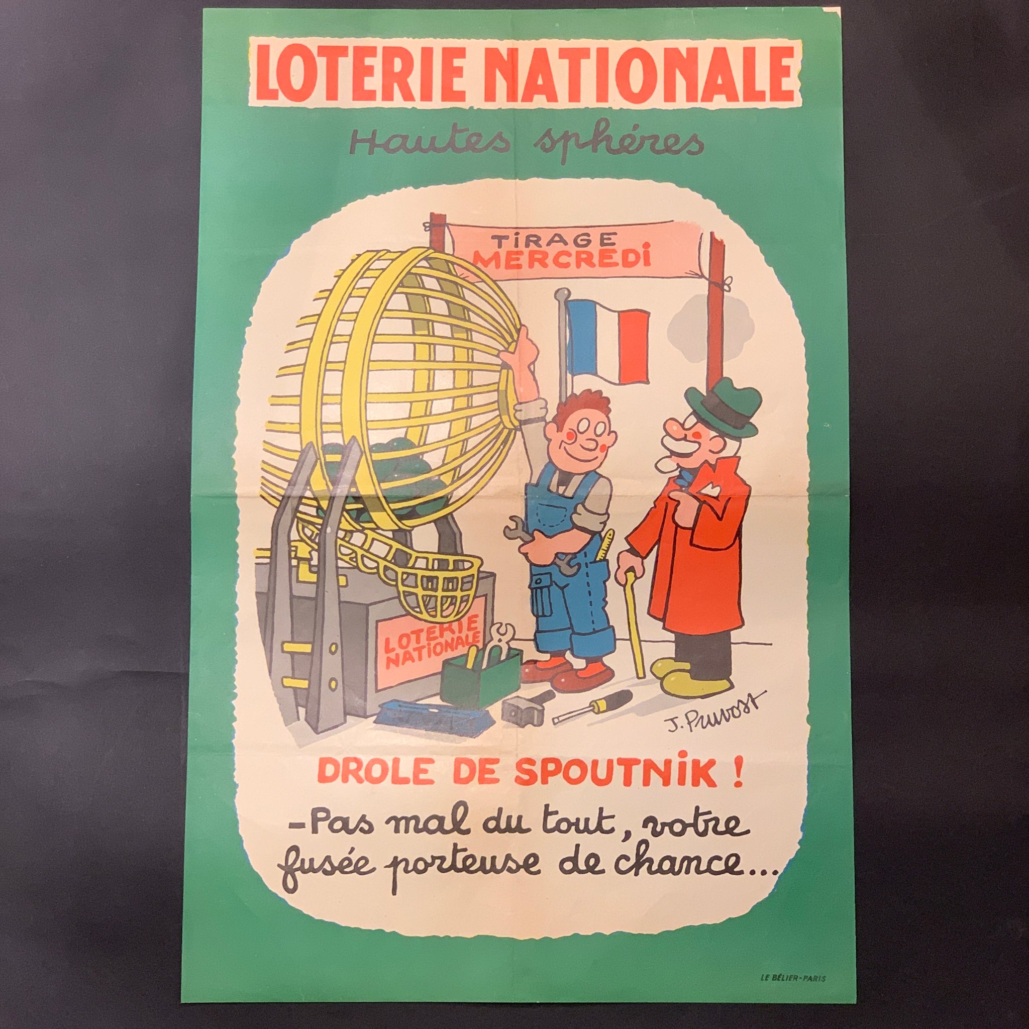 Fransk J.Pruvost “Loterie Nationale”plakat, fra 1958.